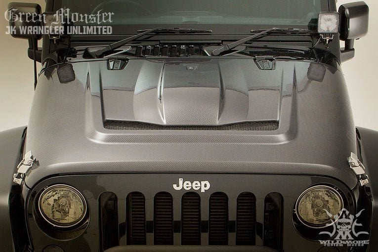 Wild&More Heat Extractor Cooling Hood Half-Carbon for 2007-18 Jeep Wrangler [JK] WBJ-011