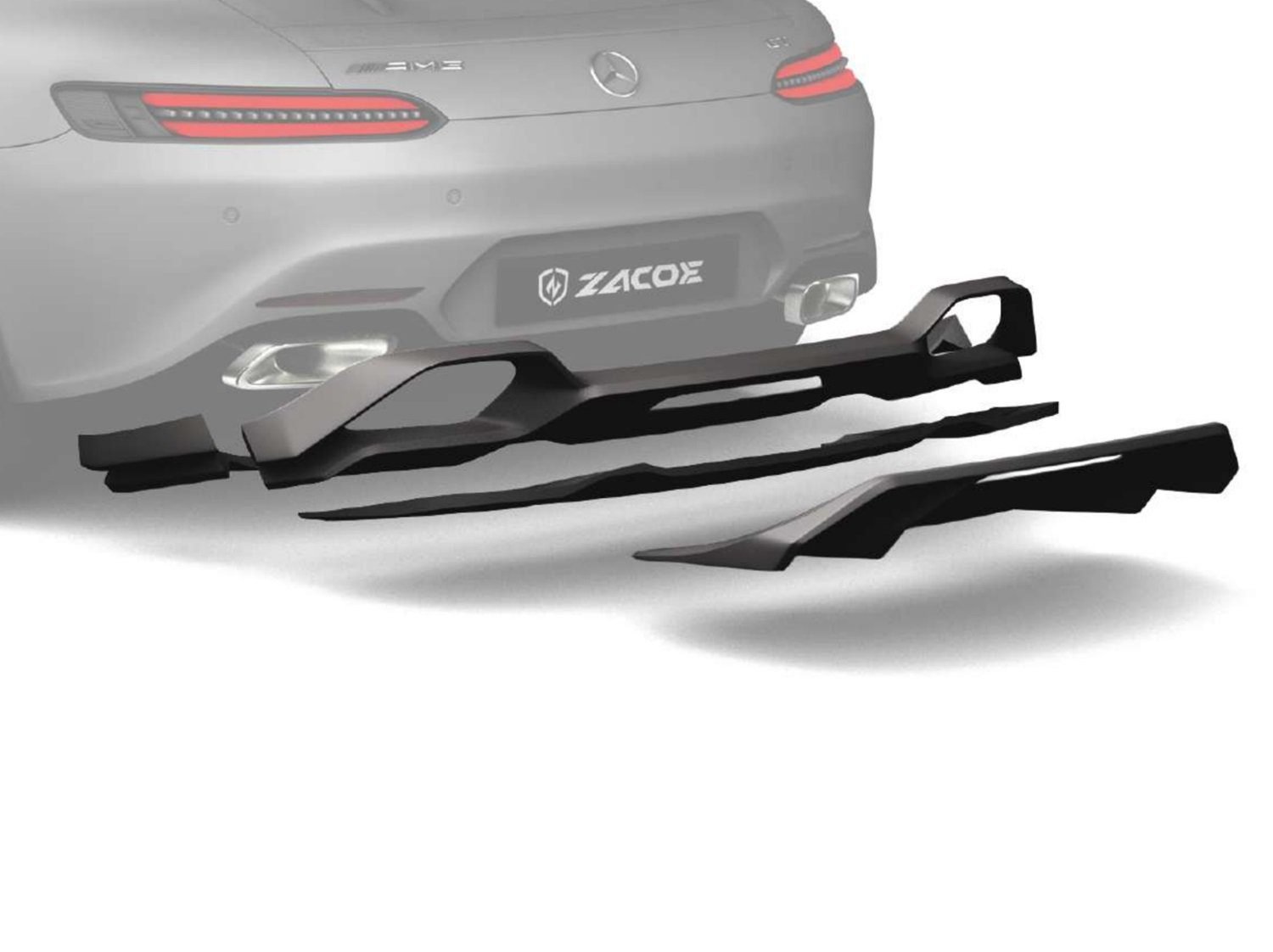 ZACOE Carbon Fiber Rear Diffuser Set for C190 Mercedes-AMG GT / S