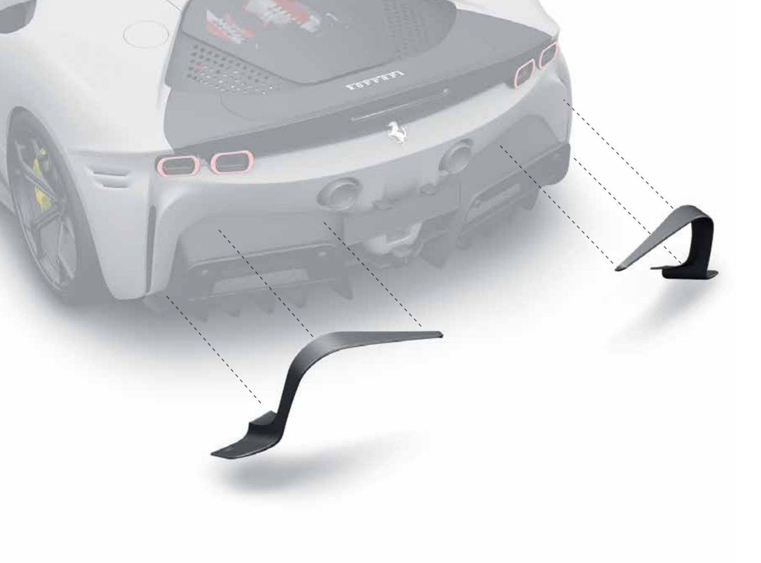 ZACOE Carbon Fiber Rear Diffusers for F173 Ferrari SF90 Stradale